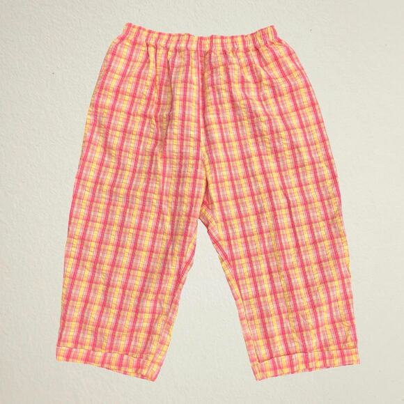Vintage Appleseed's pink and yellow plaid seersucker pants, preppy academia - Picture 2 of 9
